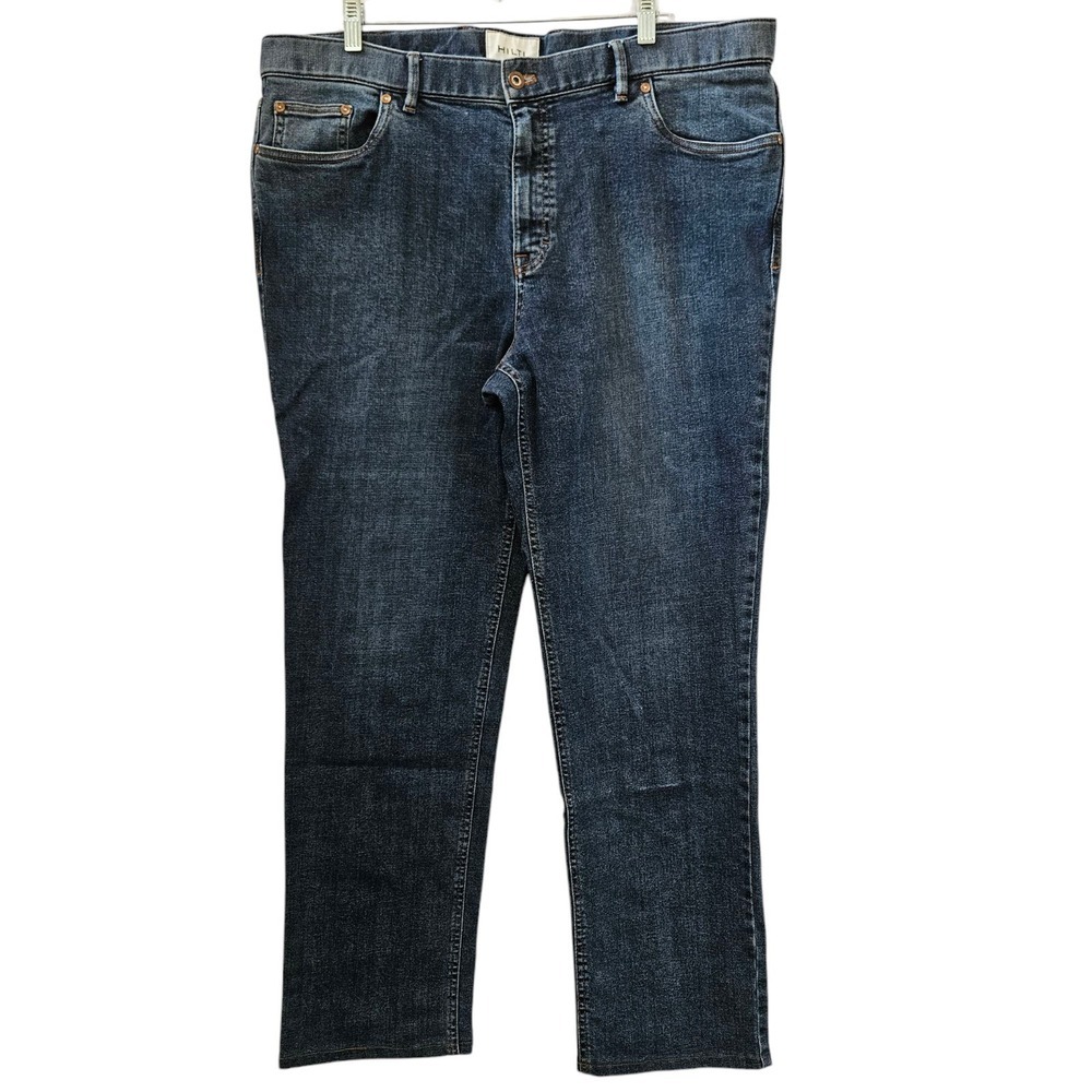 HILTL Noah Jeans Mens 40x30.5 Cotton Blend Blue Denim Stretch Grunge Casual Dark